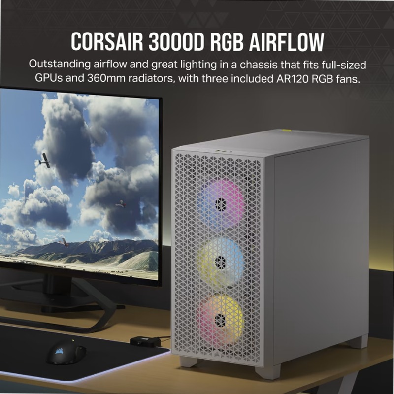 Case PC Mid-Tower 3000D RGB AIRFLOW - Bianco