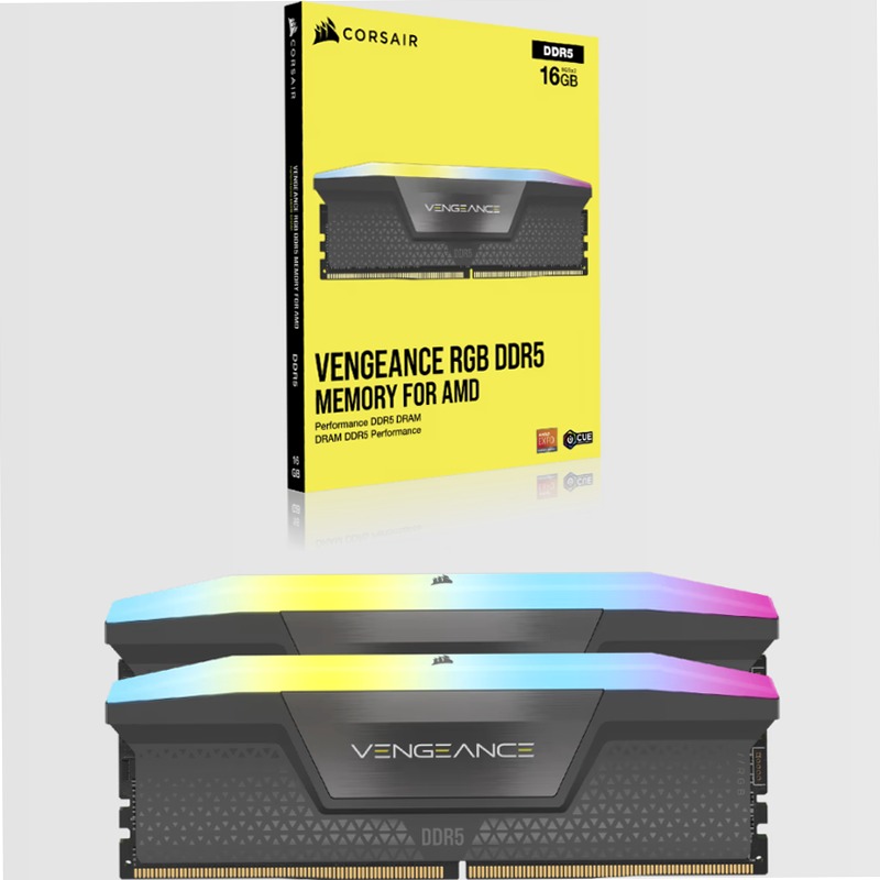 VENGEANCE® RGB 64GB (2x32GB) DDR5 DRAM Up To 6000MT/s CL40