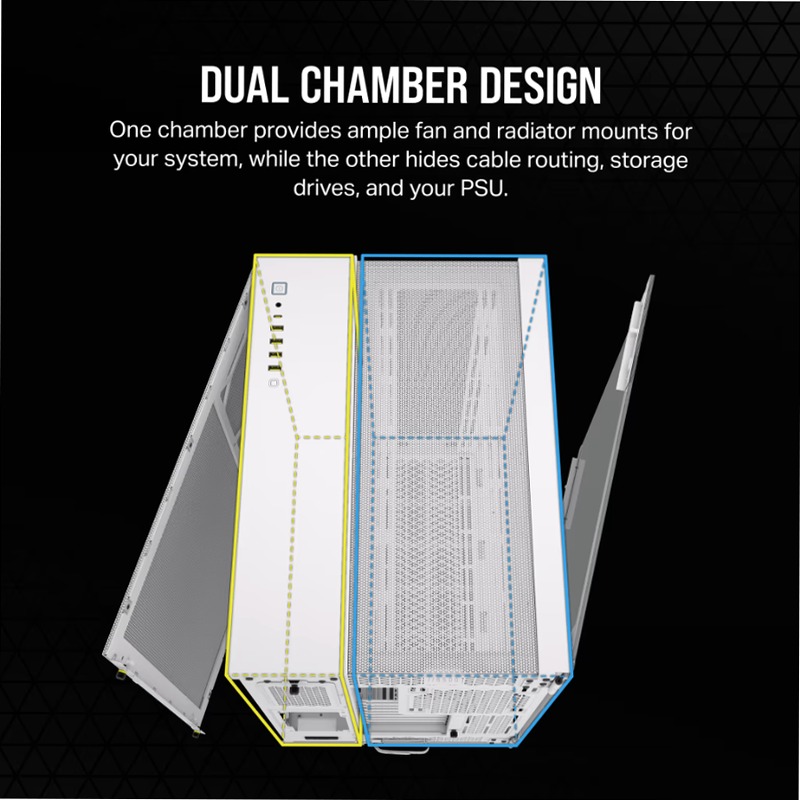 Case PC Mid-Tower a Doppia Camera 6500D AIRFLOW - Bianco