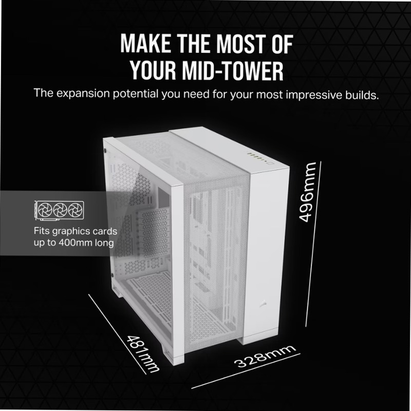 Case PC Mid-Tower a Doppia Camera 6500D AIRFLOW - Bianco