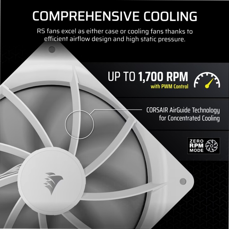 Ventola RS140 PWM da 140 mm - Bianco 140mm