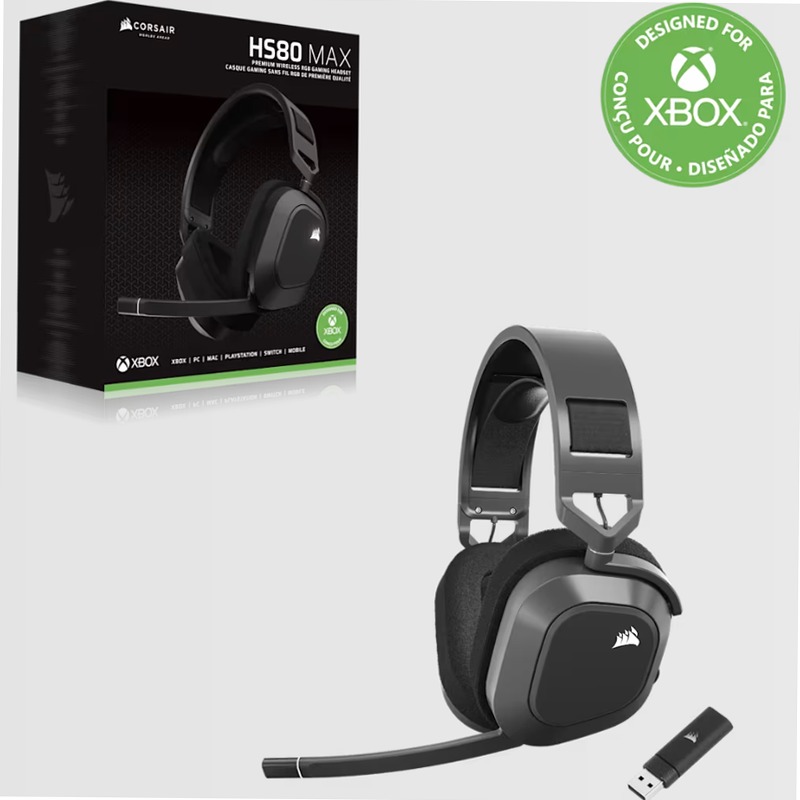 Cuffia gaming con microfono HS80 MAX Premium Wireless per Xbox con audio spaziale