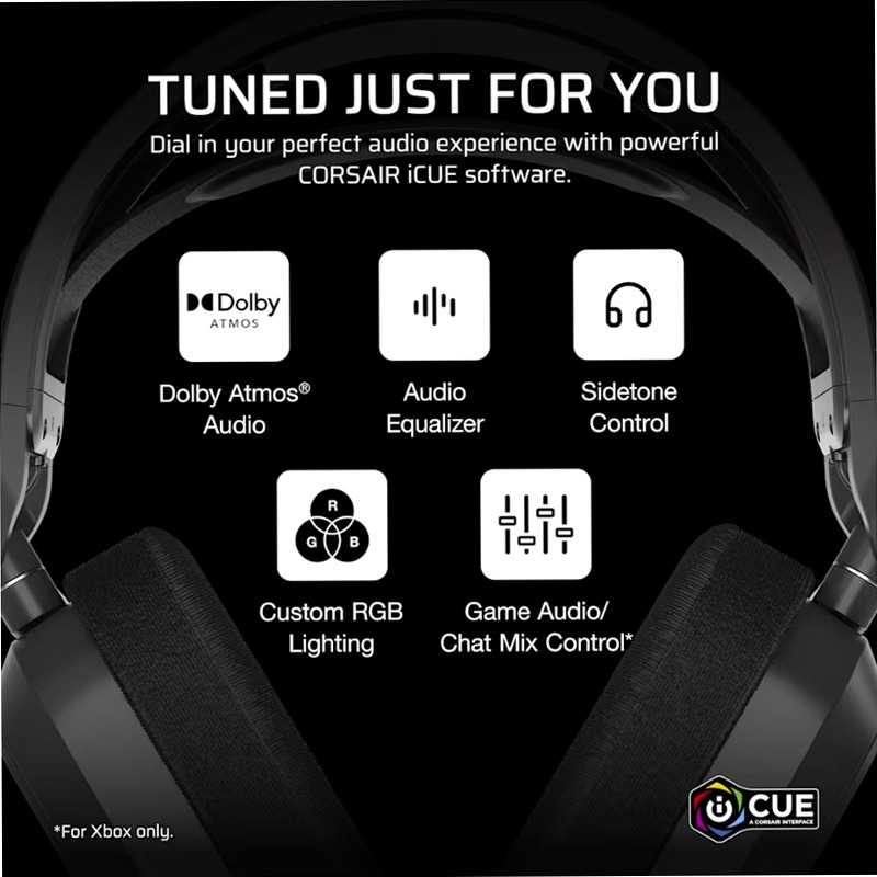 Cuffia gaming con microfono HS80 MAX Premium Wireless per Xbox con audio spaziale