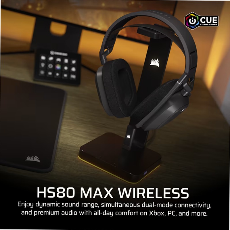 Cuffia gaming con microfono HS80 MAX Premium Wireless per Xbox con audio spaziale