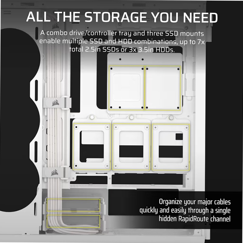 Case per PC mid-tower ad alte prestazioni 5000T - Bianco
