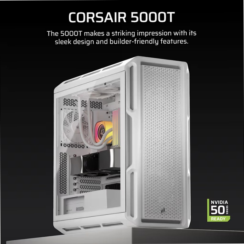 Case per PC mid-tower ad alte prestazioni 5000T - Bianco