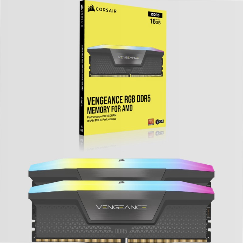 VENGEANCE® RGB 16GB (2x8GB) DDR5 DRAM Up To 6000MT/s CL36