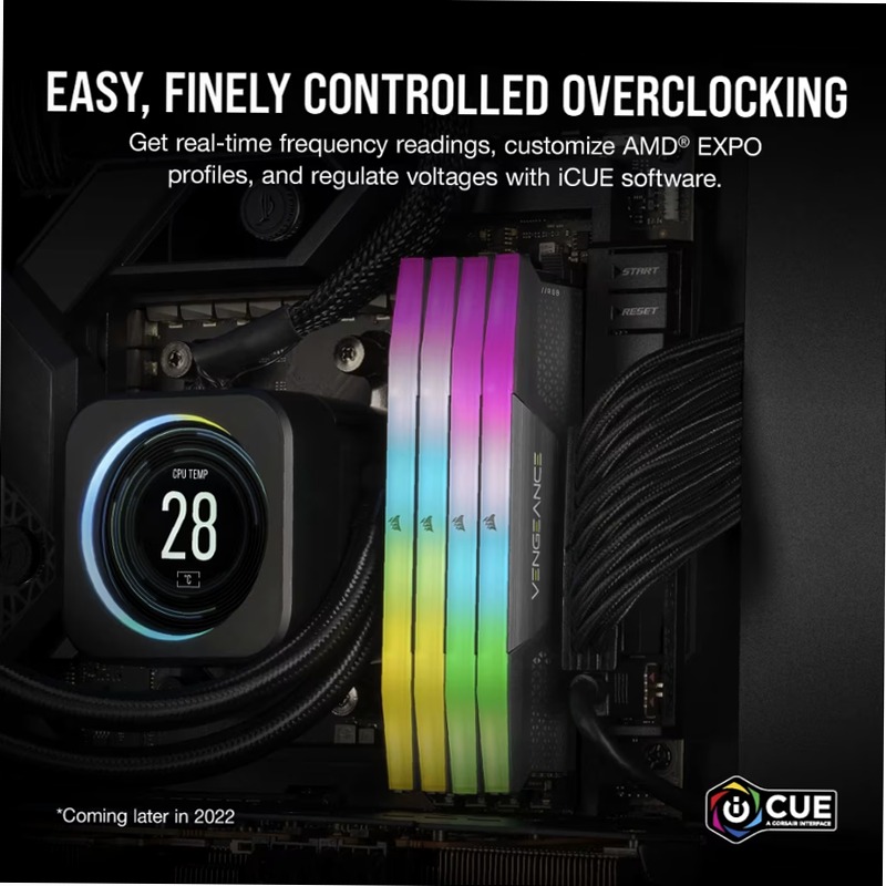 VENGEANCE® RGB 16GB (2x8GB) DDR5 DRAM Up To 6000MT/s CL36