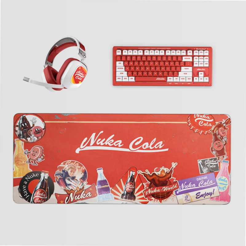 Nuka-Cola™ HS80 RGB Wireless Headset, CSTM80 Keyboard & Desk Mat Gaming Bundle Wireless 2.4 GHz Meccanica