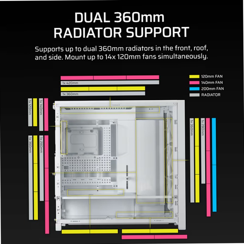 CASE PC MID-TOWER CORSAIR FRAME 5000D RS - BIANCO