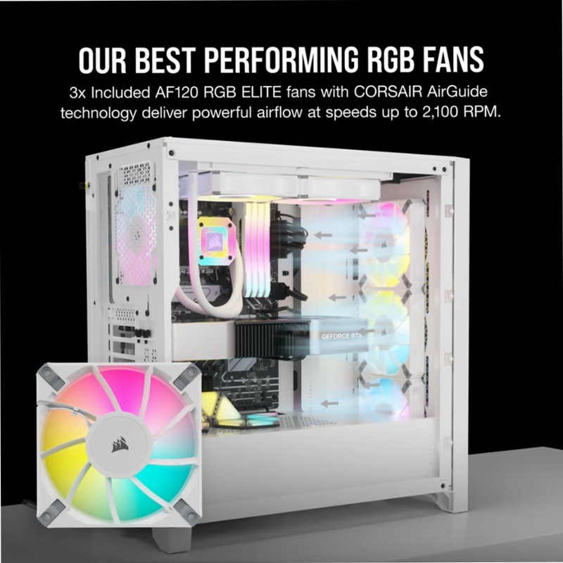 iCUE 4000D RGB AIRFLOW Mid-Tower Case - True White