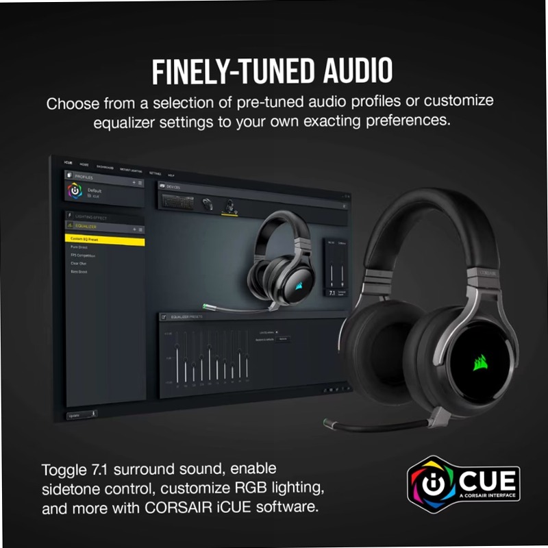 Cuffia Gaming VIRTUOSO RGB Wireless - Nera