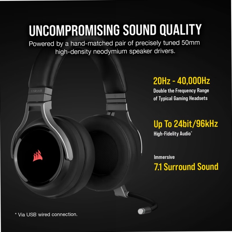 Cuffia Gaming VIRTUOSO RGB Wireless - Nera