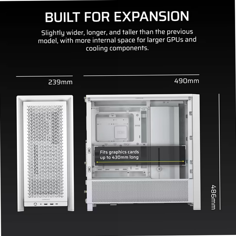 Case PC mid-tower modulare FRAME 4000D - Bianco