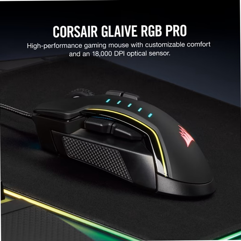 Mouse Gaming GLAIVE RGB PRO - Nero (EU)