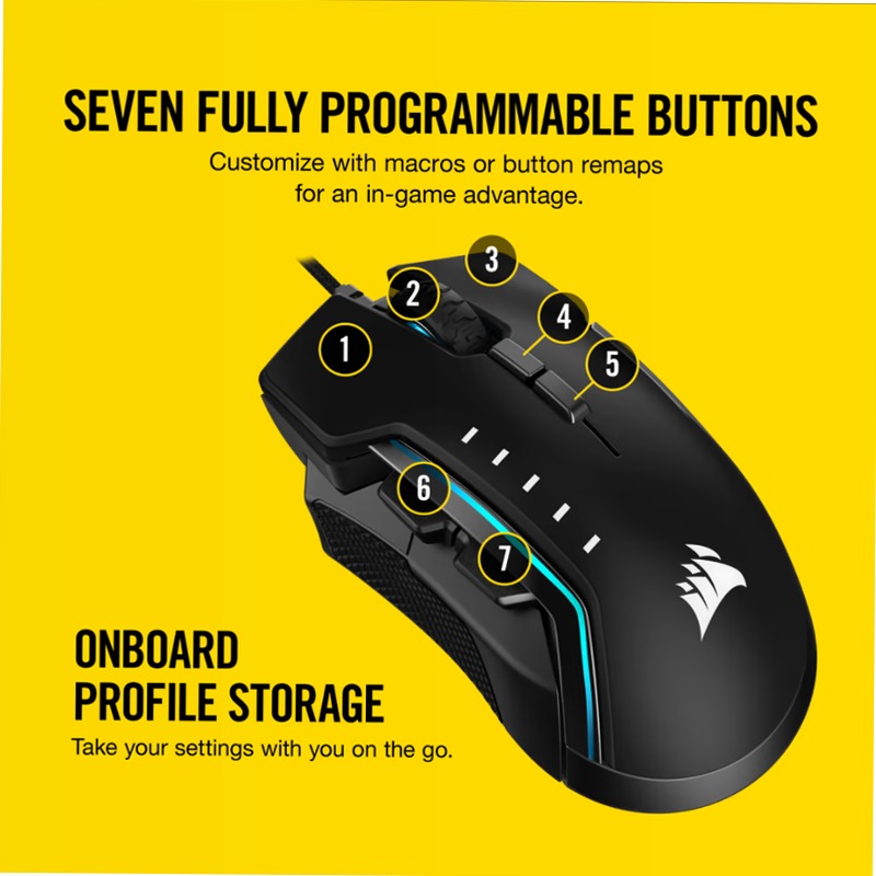 Mouse Gaming GLAIVE RGB PRO - Nero (EU)