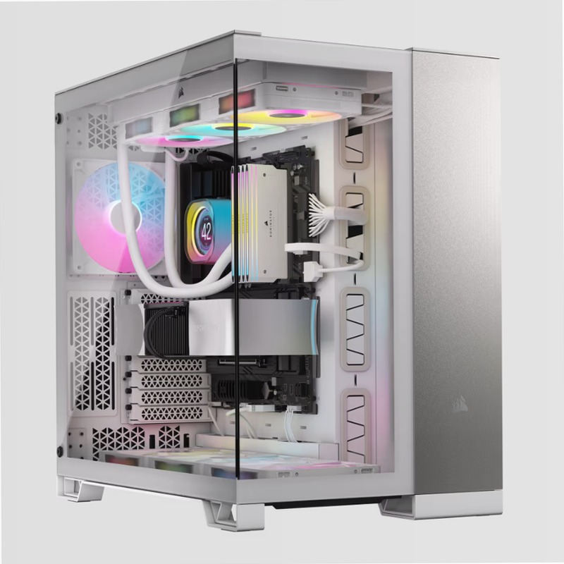 Case per PC Mid-Tower a doppia camera 6500X - Alluminio bianco/grigio satinato
