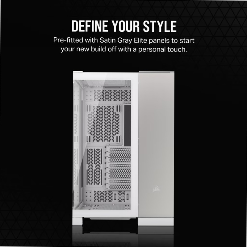 Case per PC Mid-Tower a doppia camera 6500X - Alluminio bianco/grigio satinato