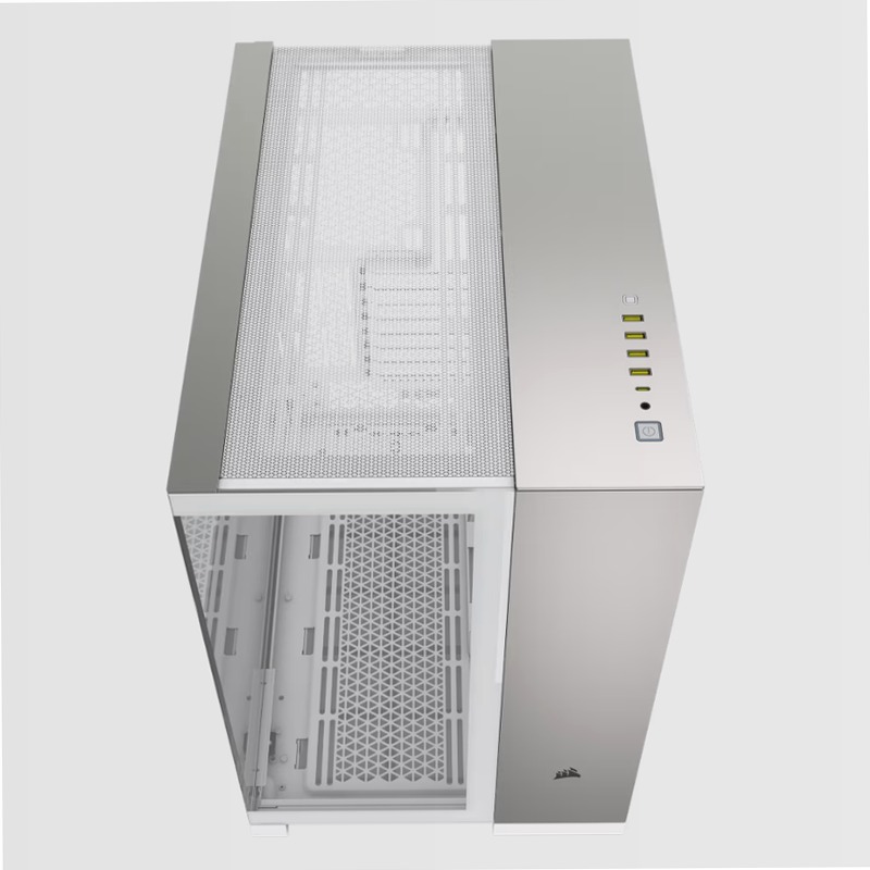 Case per PC Mid-Tower a doppia camera 6500X - Alluminio bianco/grigio satinato