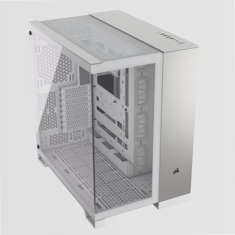 Case per PC Mid-Tower a doppia camera 6500X - Alluminio bianco/grigio satinato