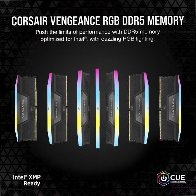VENGEANCE® RGB 64GB (4x16GB) DDR5 DRAM Up To 6000MT/s CL36