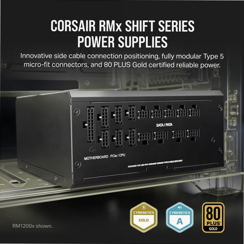 Alimentatore ATX RM750x SHIFT interamente modulare 80 PLUS Gold (EU)