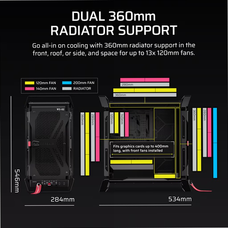 Case per PC Mid-Tower WARTHOG Airflow - Nero