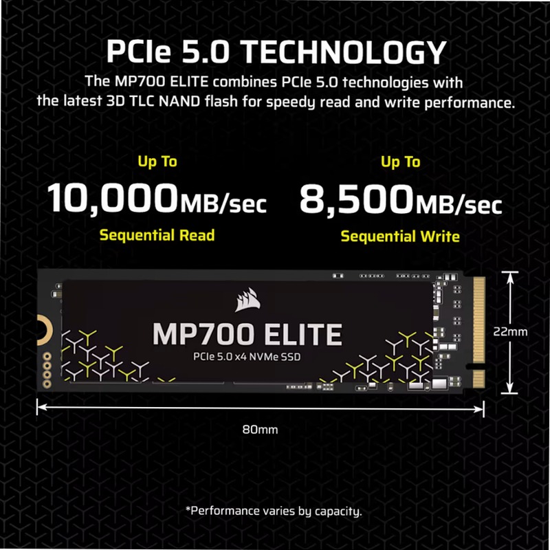 Unità SDD MP700 ELITE PCIe 5.0 x4 NVMe M.2 da 2 TB