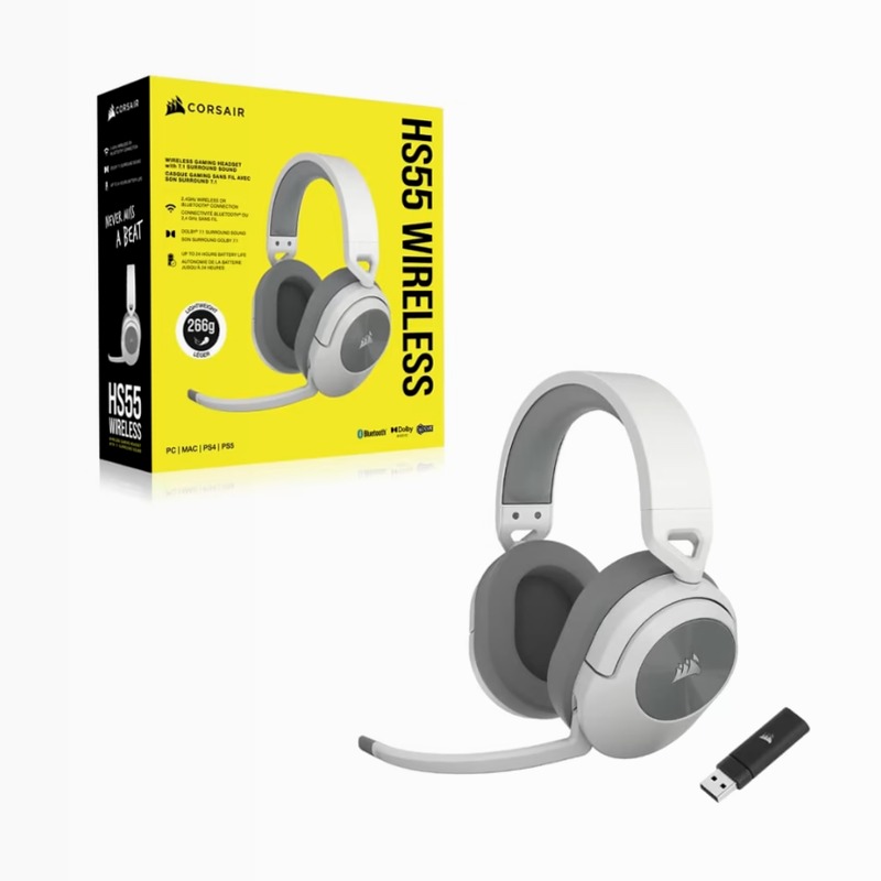 Cuffia HS55 Wireless Gaming — Bianca