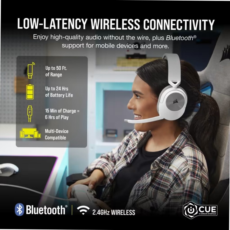Cuffia HS55 Wireless Gaming — Bianca