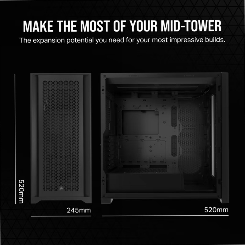 Case PC ATX mid-tower 5000D CORE AIRFLOW - Nero