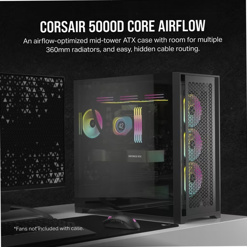 Case PC ATX mid-tower 5000D CORE AIRFLOW - Nero