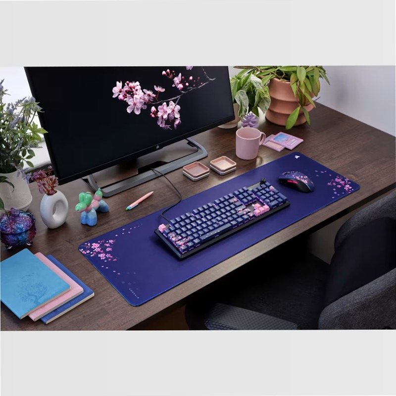 Mouse pad gaming in tessuto anti-sfilacciamento MM300 - Formato esteso - Dark Cherry