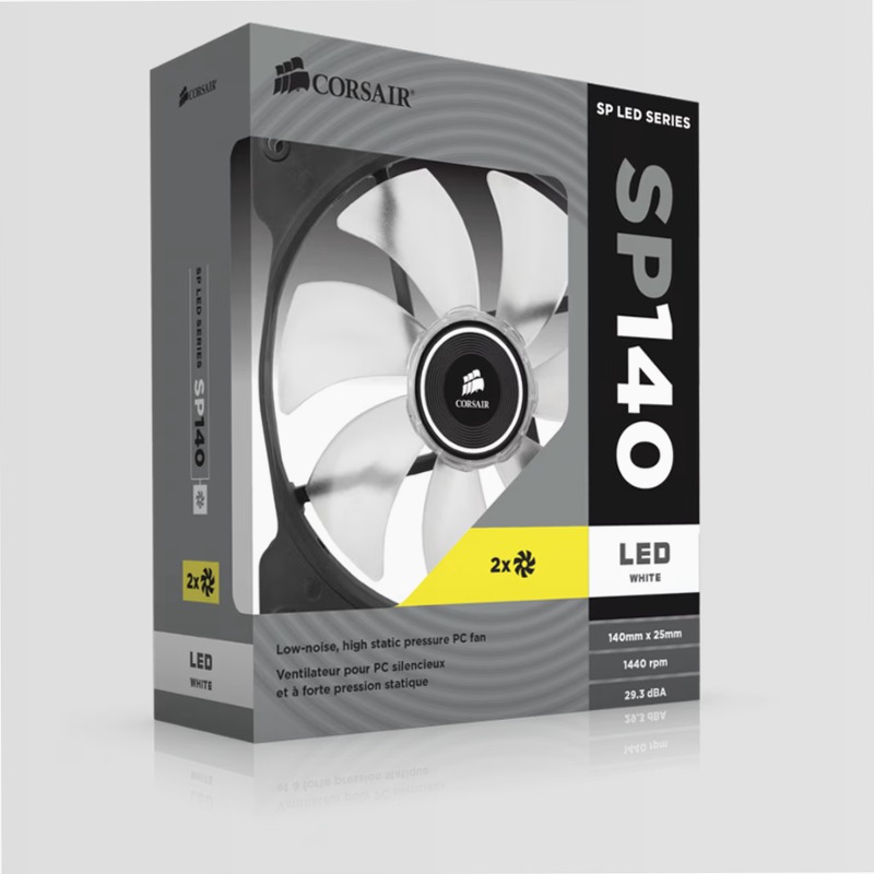 Air Series™ SP140 LED White High Static Pressure 140mm Fan Twin Pack