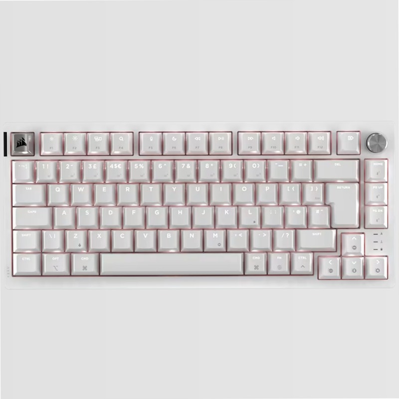 K65 PLUS 75% RGB Mechanical Gaming Keyboard for Mac and PC – Frost White (UK)