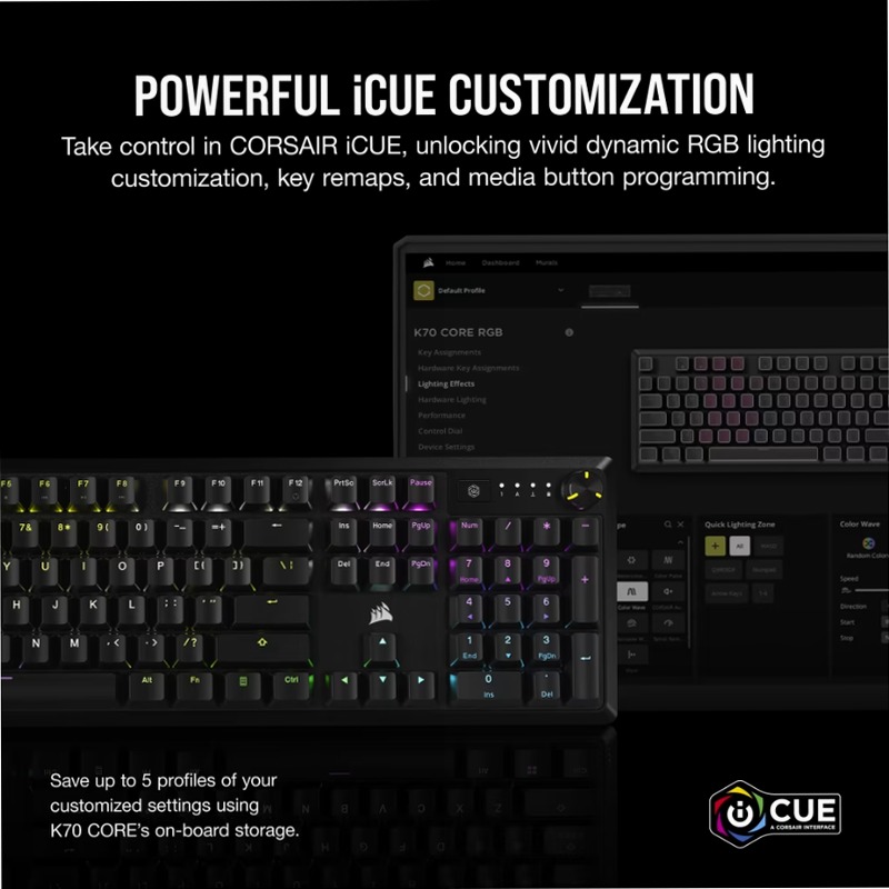 K70 Core RGB Mechanical Gaming Keyboard — Black