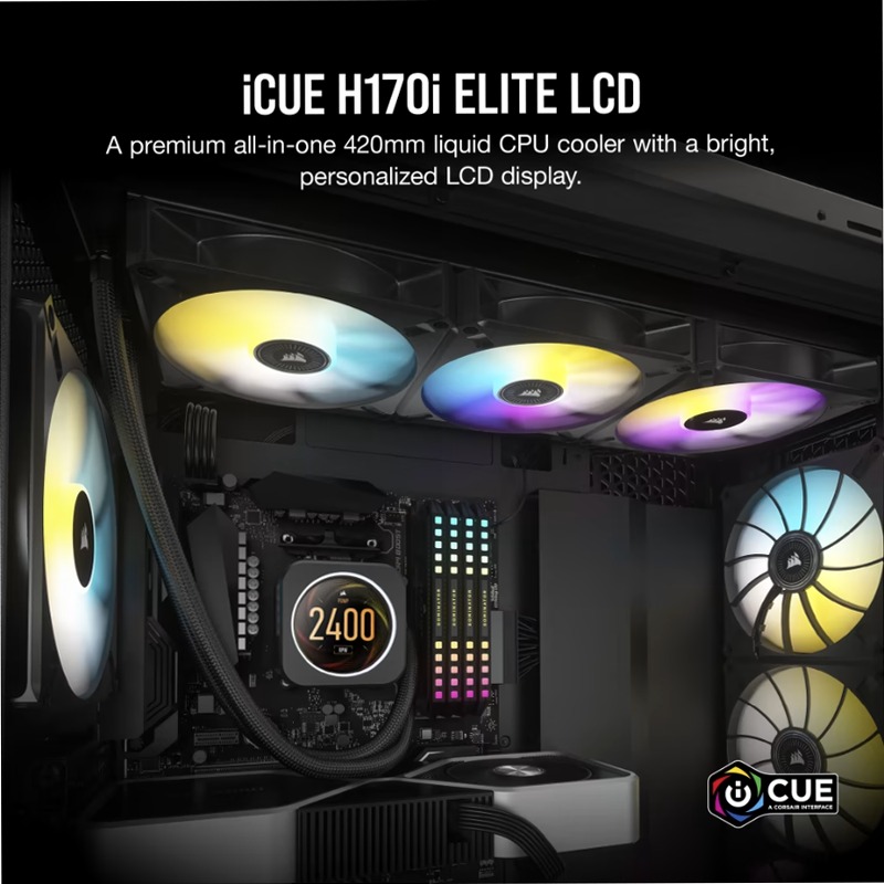Cooler Liquido iCUE H170i ELITE con Display LCD