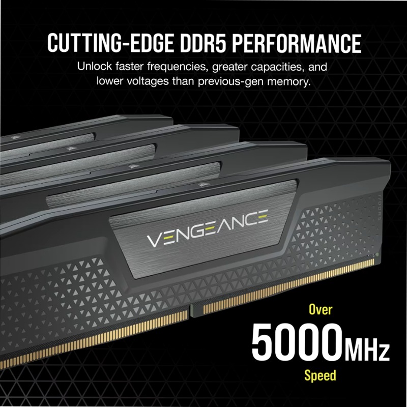 VENGEANCE® 32GB (2x16GB) DDR5 DRAM Up To 5600MT/S CL40 Memory - Black 5600mhz