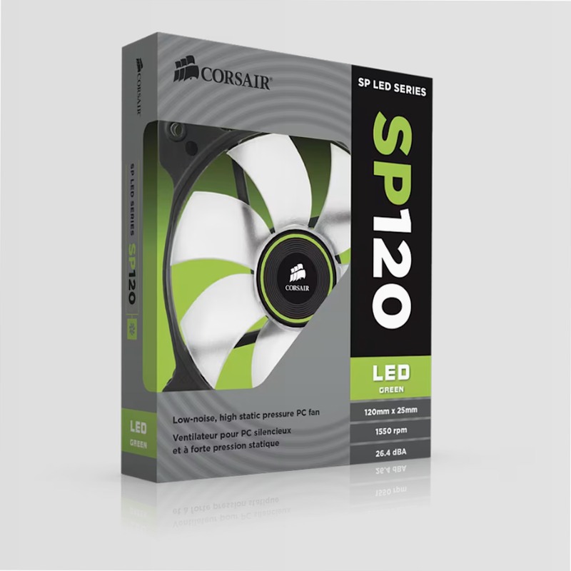 CORSAIR Air Series™ SP120 LED Green High Static Pressure Fan 120mm