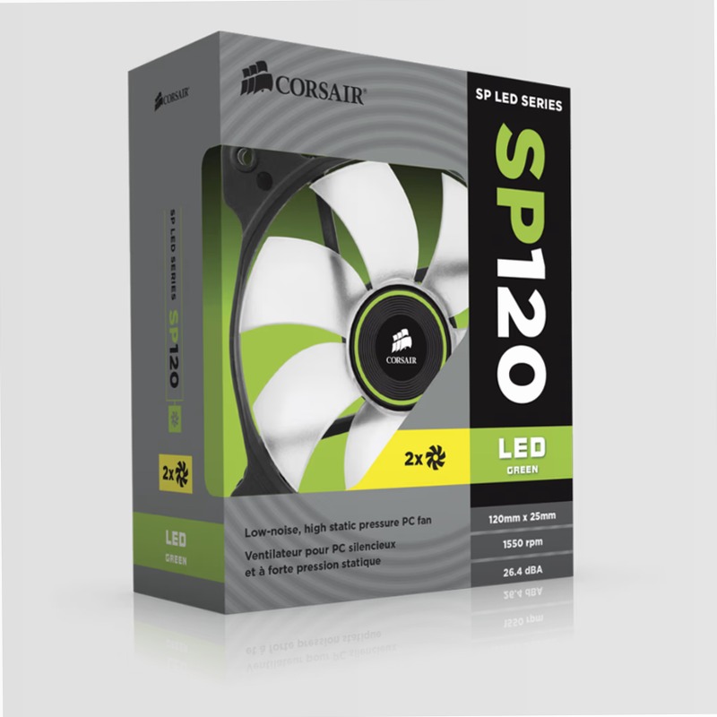 CORSAIR Air Series™ SP120 LED Green High Static Pressure Fan 120mm