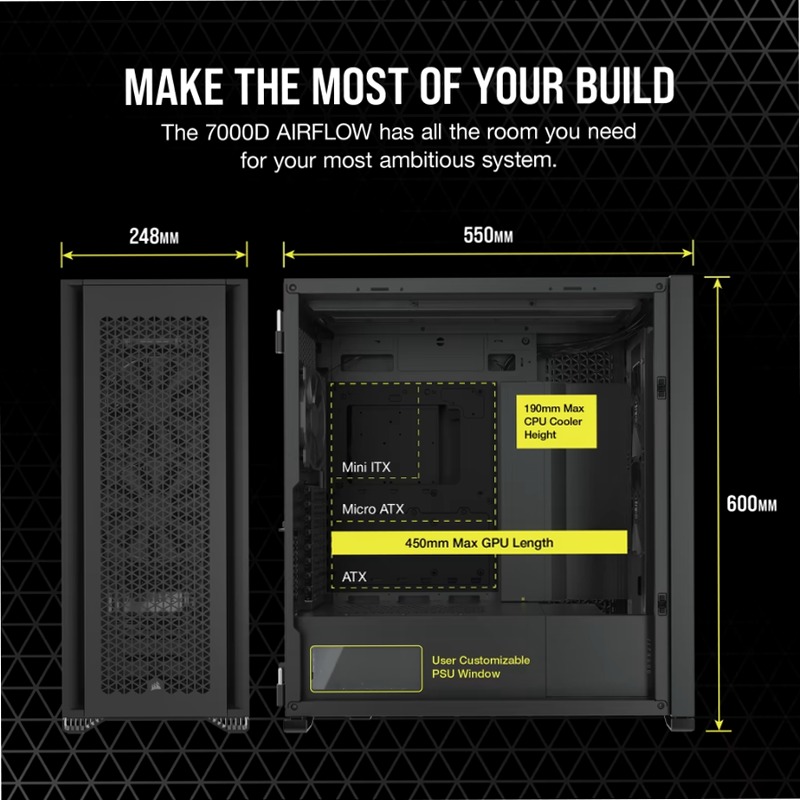 Case PC ATX Full-Tower CORSAIR 7000D AIRFLOW - Nero 3