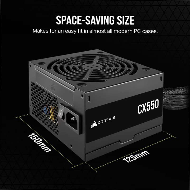 Alimentatore ATX CX Series™ CX550 – Certificazione 80 PLUS Bronze 550w Non modulare