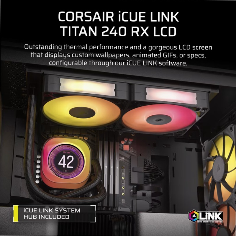 Dissipatore a Liquido iCUE LINK TITAN 240 RX LCD 2