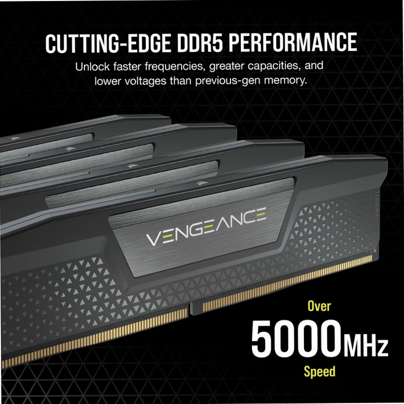 CORSAIR VENGEANCE® 32GB (2x16GB) DDR5 DRAM Up To 7600MT/S CL36 Memory - Black 7600mhz