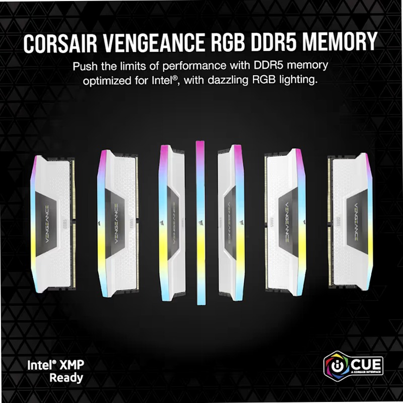 VENGEANCE® RGB 64GB (2x32GB) DDR5 DRAM Up To 6000MT/s CL30