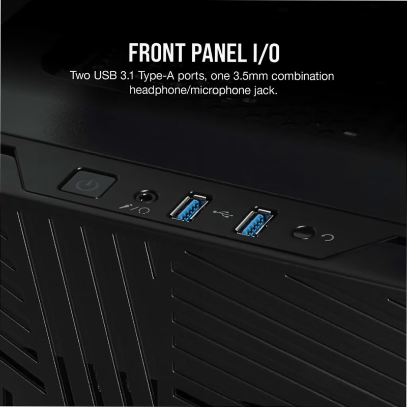 Case gaming mid-tower in vetro temprato 275R Airflow — nero