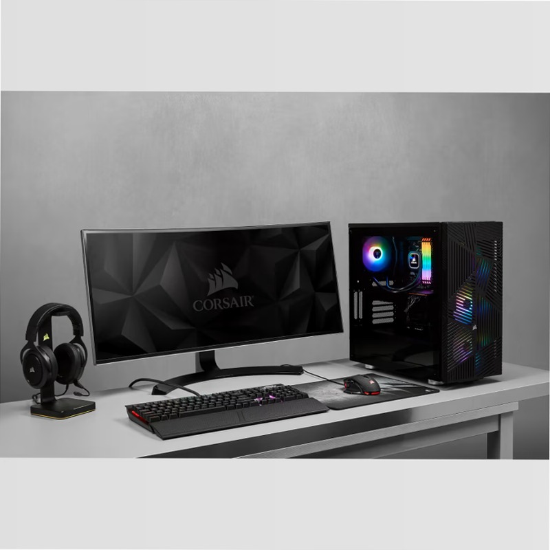 Case gaming mid-tower in vetro temprato 275R Airflow — nero