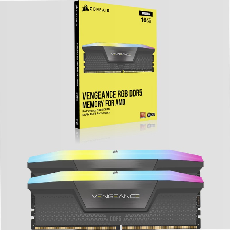 VENGEANCE® RGB 64GB (2x32GB) DDR5 DRAM Up To 5600MT/s CL40
