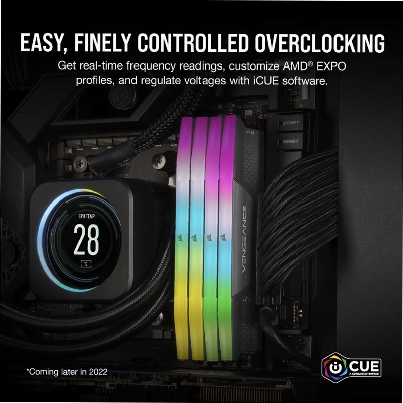VENGEANCE® RGB 64GB (2x32GB) DDR5 DRAM Up To 5600MT/s CL40