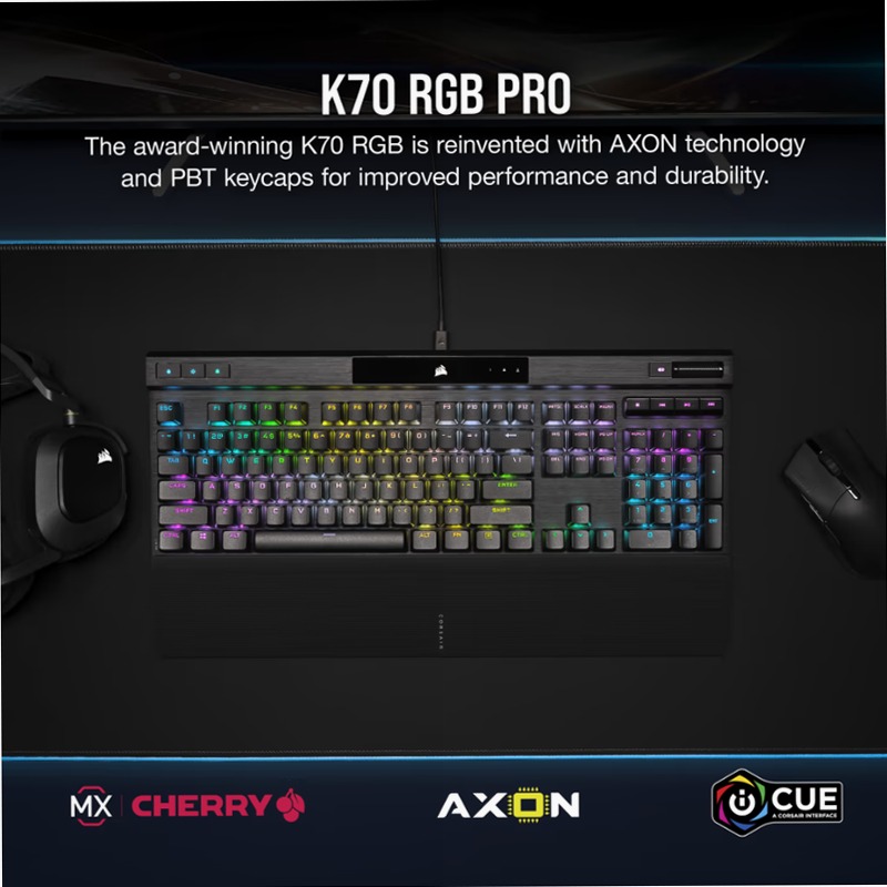 Tastiera Gaming K70 RGB PRO - Cherry MX Red Alluminio Meccanica